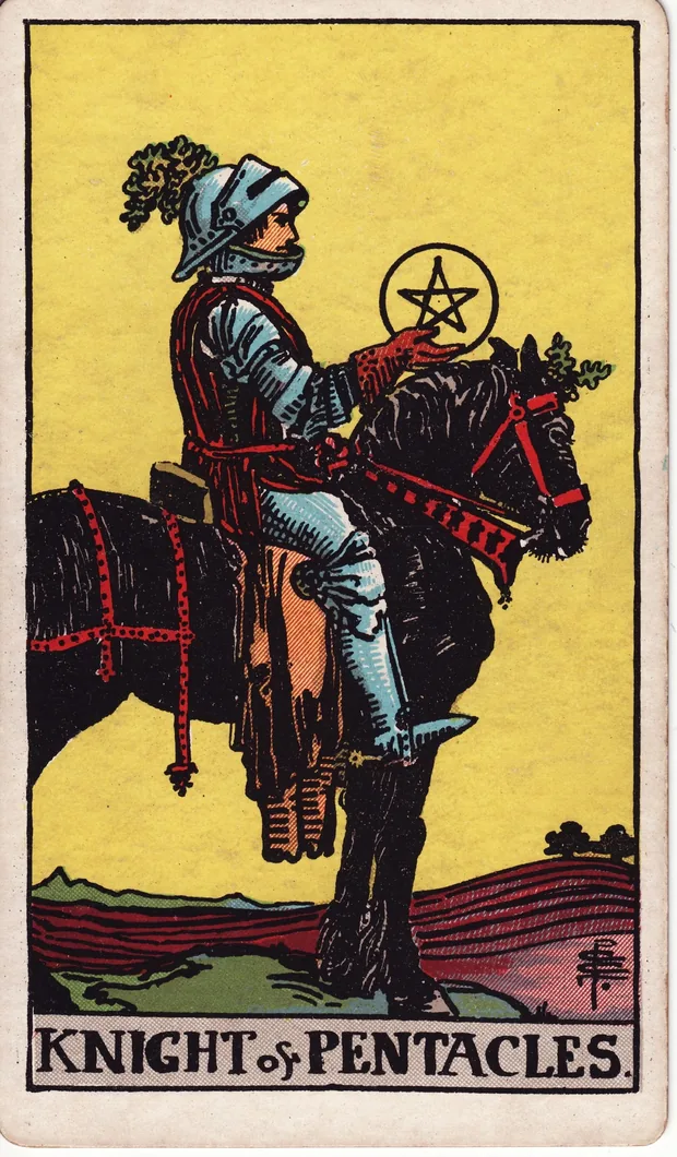 Caballero de Oros, baraja Waite-Smith de 1910