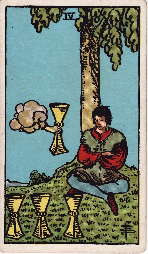 Cuatro de Copas, baraja Waite-Smith de 1910