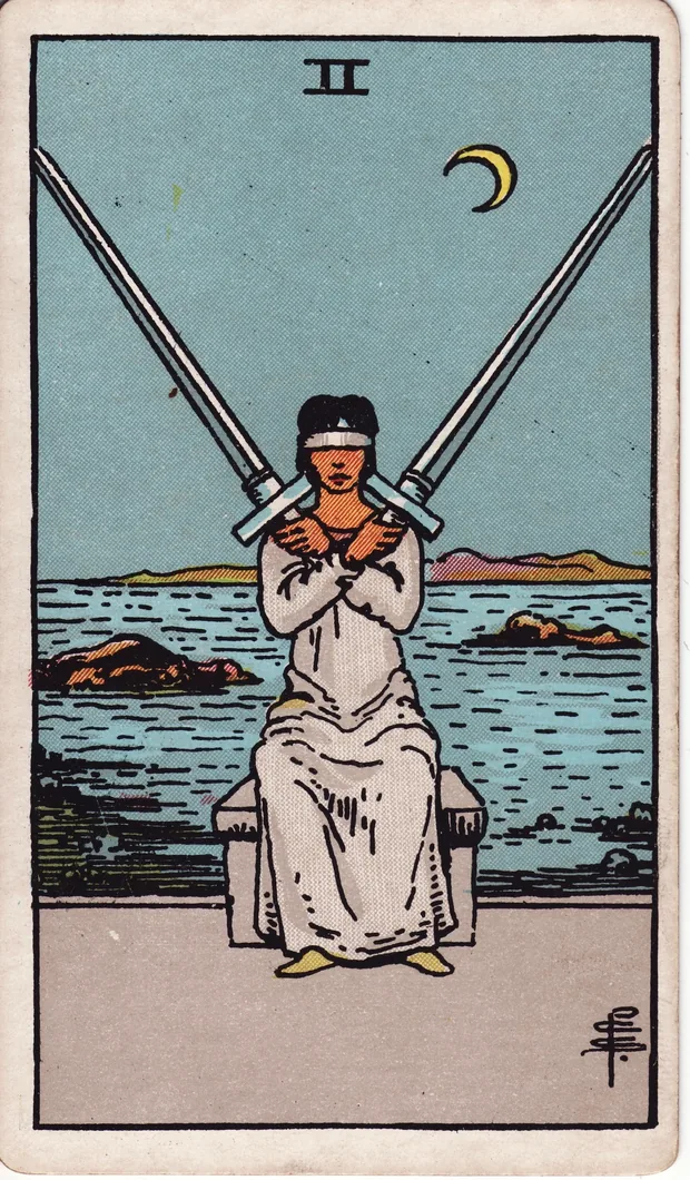 Dos de Espadas, baraja Waite-Smith de 1910