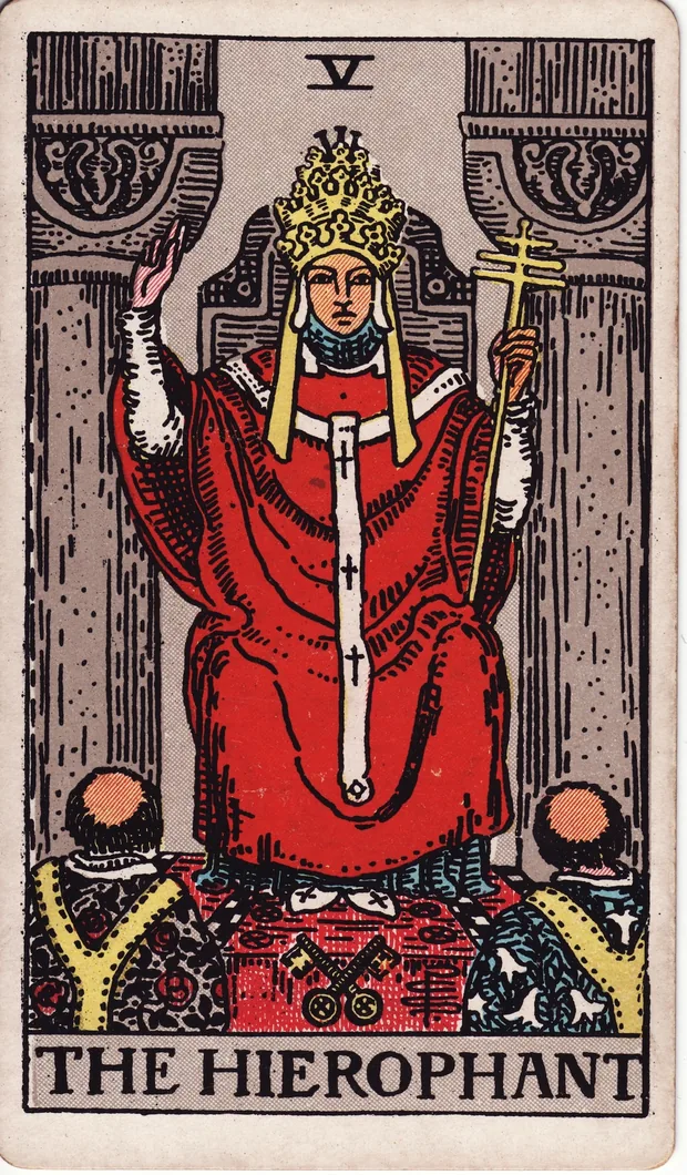 El Hierofante, baraja Waite-Smith de 1910