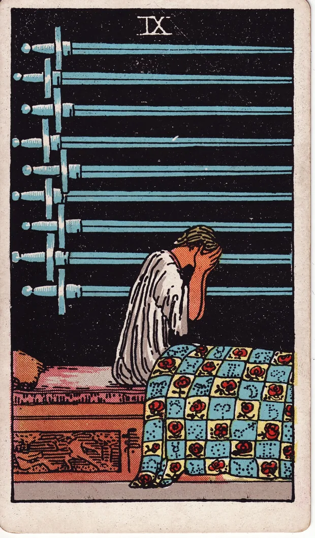 Nueve de Espadas, baraja Waite-Smith de 1910
