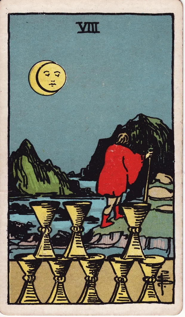 Ocho de Copas, baraja Waite-Smith de 1910