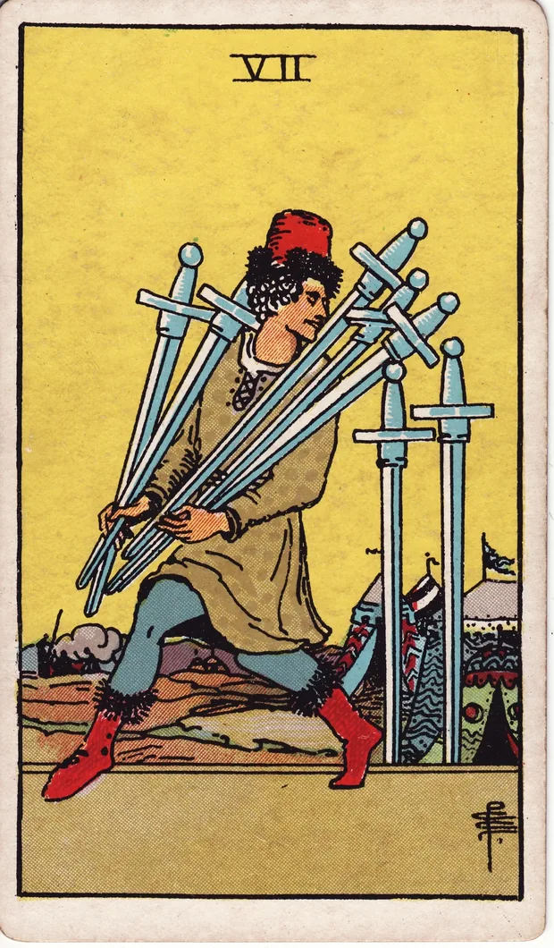 Siete de Espadas, baraja Waite-Smith de 1910
