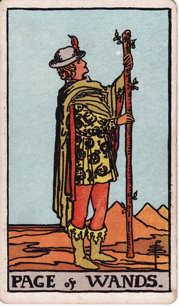 Sota de Bastos, baraja Waite-Smith de 1910